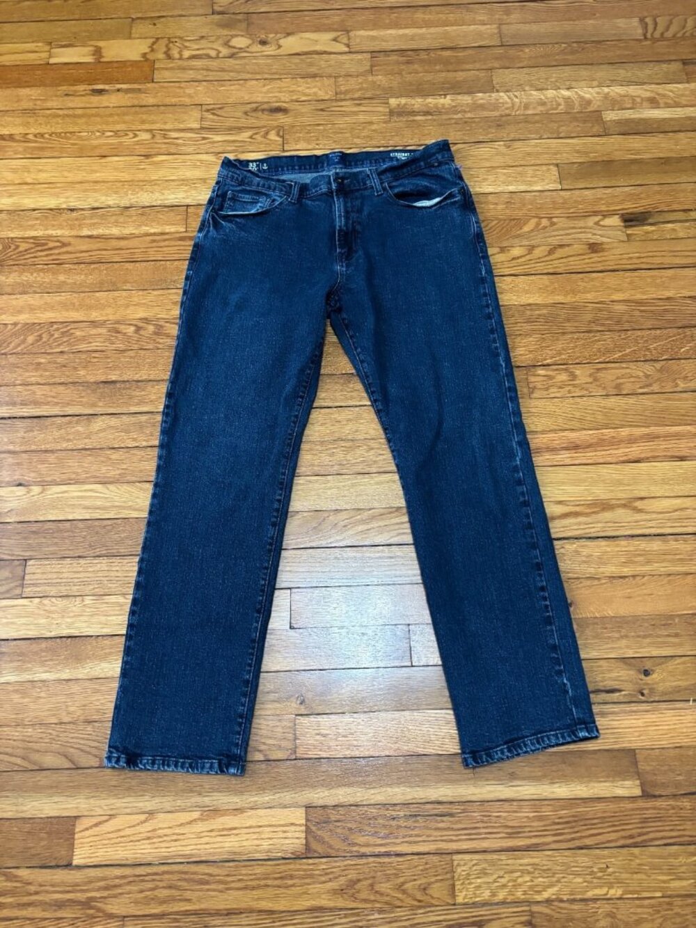 Nautica Jeans Mens 33x30 Blue Straight Fit Stretch Dark Wash Denim Casual Preppy